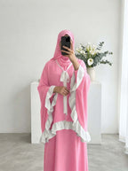 Abaya Jassmin Volants - coloris blanc