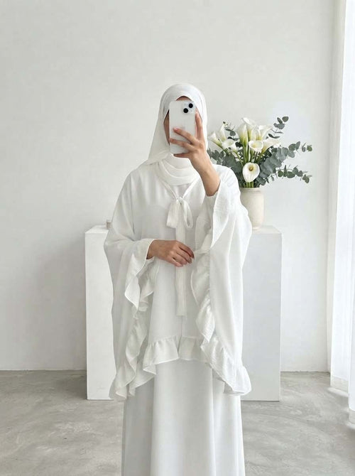 Abaya Jassmin Volants - coloris rose