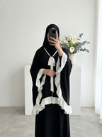 Abaya Jassmin Volants - coloris noir