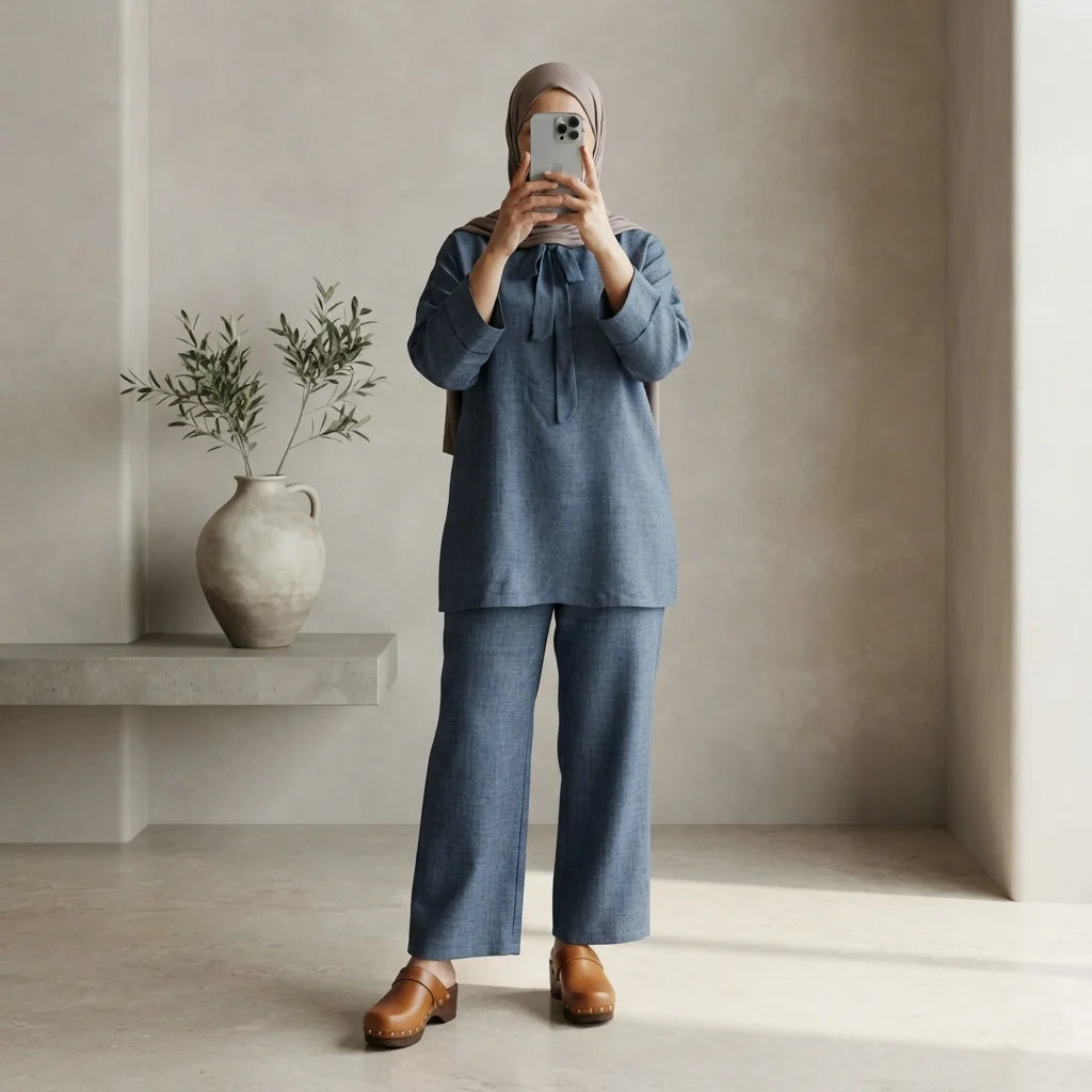 Ensemble Viona Lin - coloris bleu ardoise